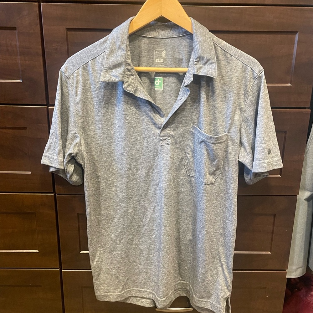 Stio Gray Polo Shirt Casual Comfort